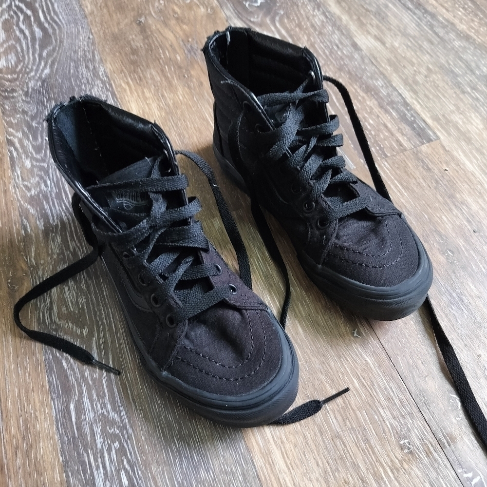 Vans Kids High Top Sneakers Black US Size 1 - Picture 6 of 7